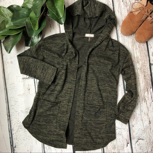 Soprano Sweaters - Soprano Green Large Hoodie Cardigan Sweater